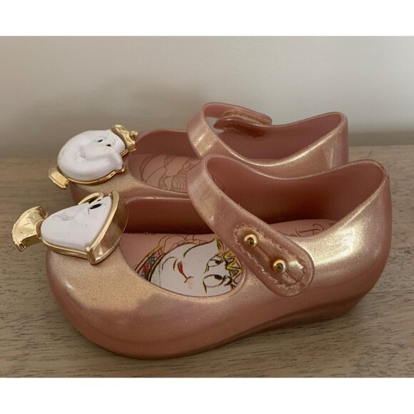 Mini Melissa Other - Mini Melissa Toddler Beauty & Beast Rose Gold Mary Jane Shoes Size 5